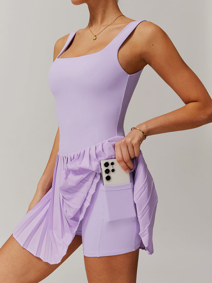 Accordion Pleated Tennis Dress