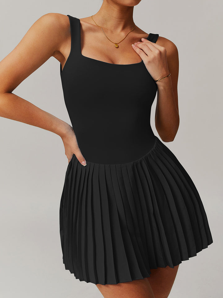 Accordion Pleated Tennis Dress