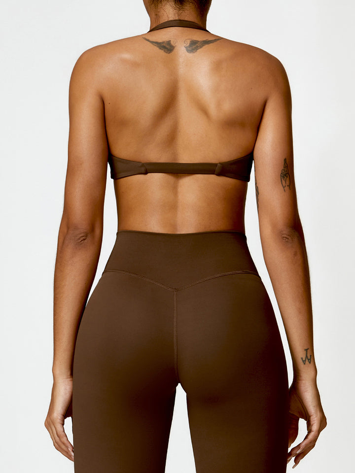 Cloud-Feel Twist Front Halter Sports Bras
