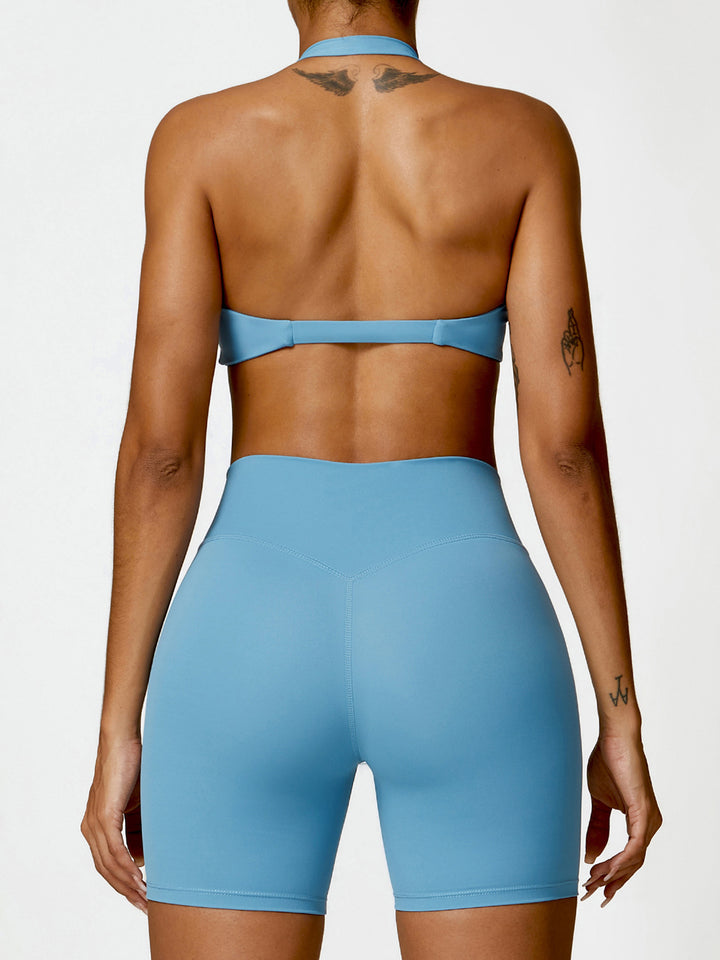Cloud-Feel Twist Front Halter Sports Bras
