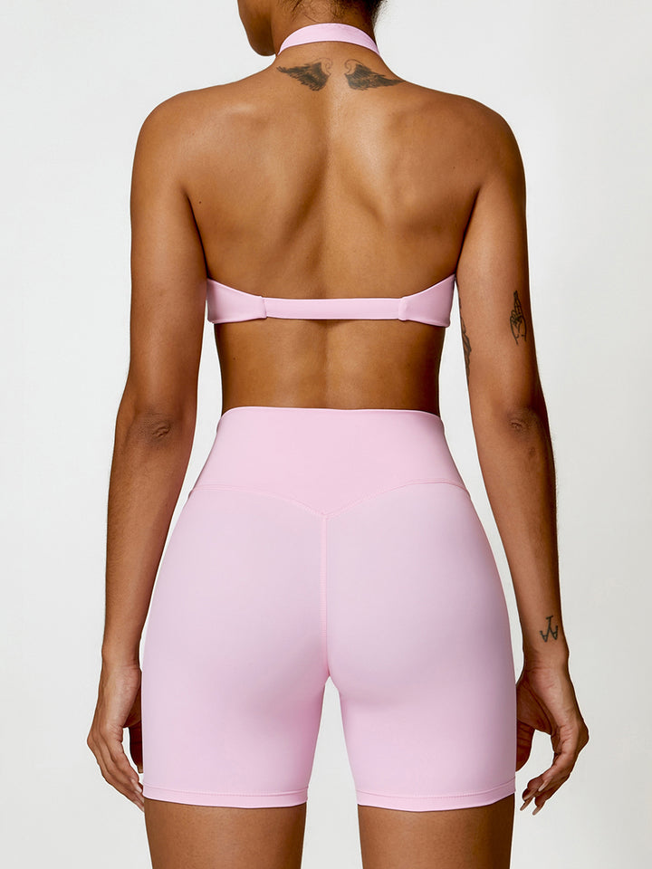 Cloud-Feel Twist Front Halter Sports Bras