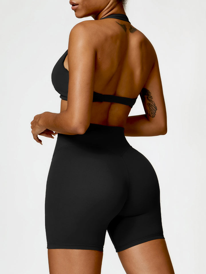 Cloud-Feel Twist Front Halter Sports Bras