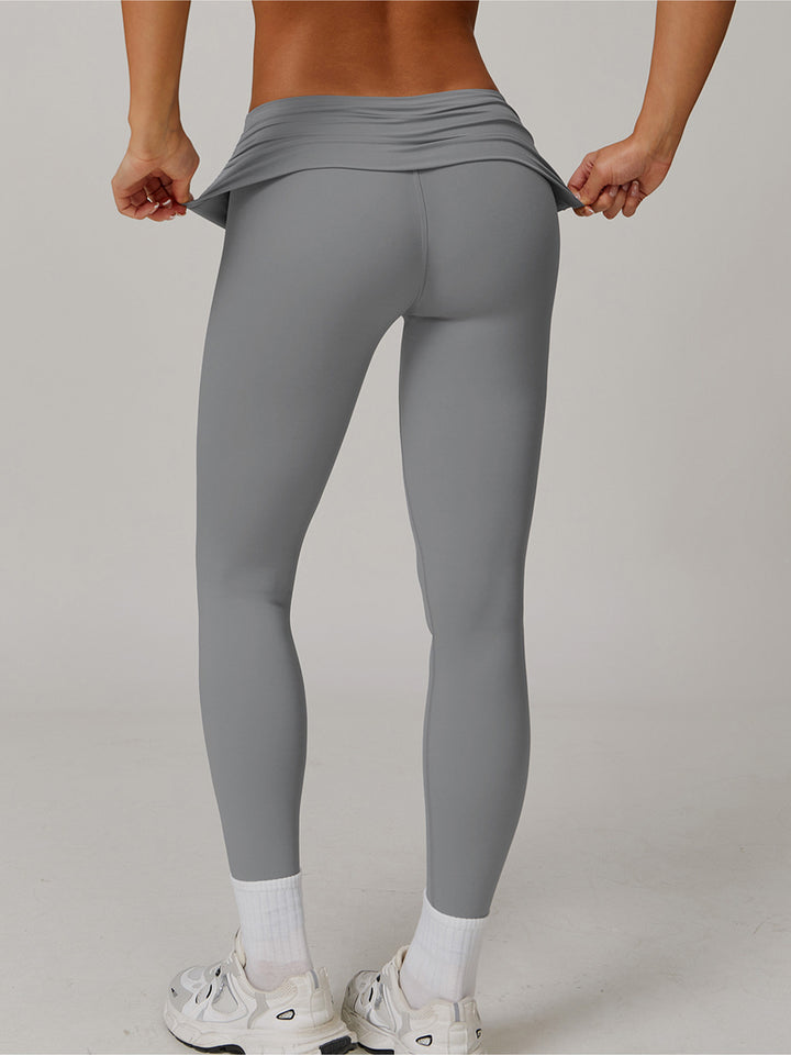 Cloud-Like Folded Waist Sports Bottoms