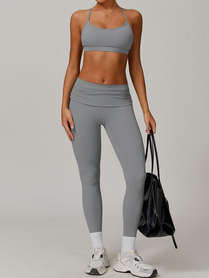 Cloud-Like Folded Waist Sports Bottoms