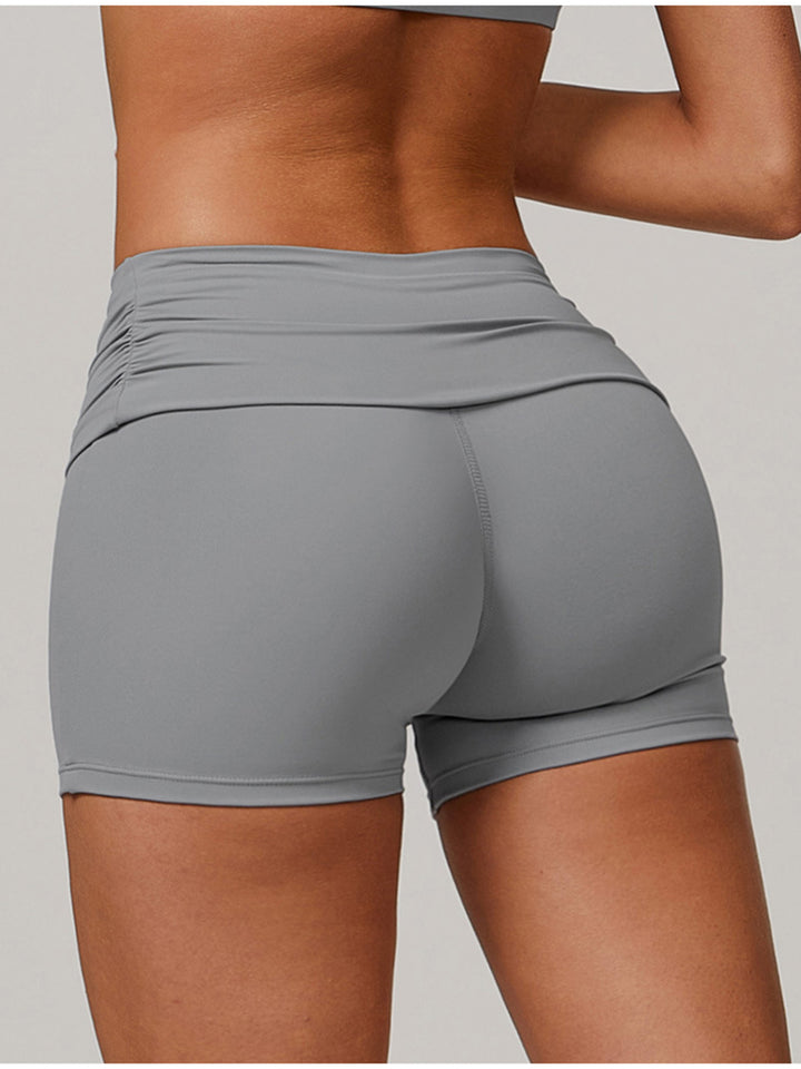 Cloud-Like Folded Waist Sports Shorts
