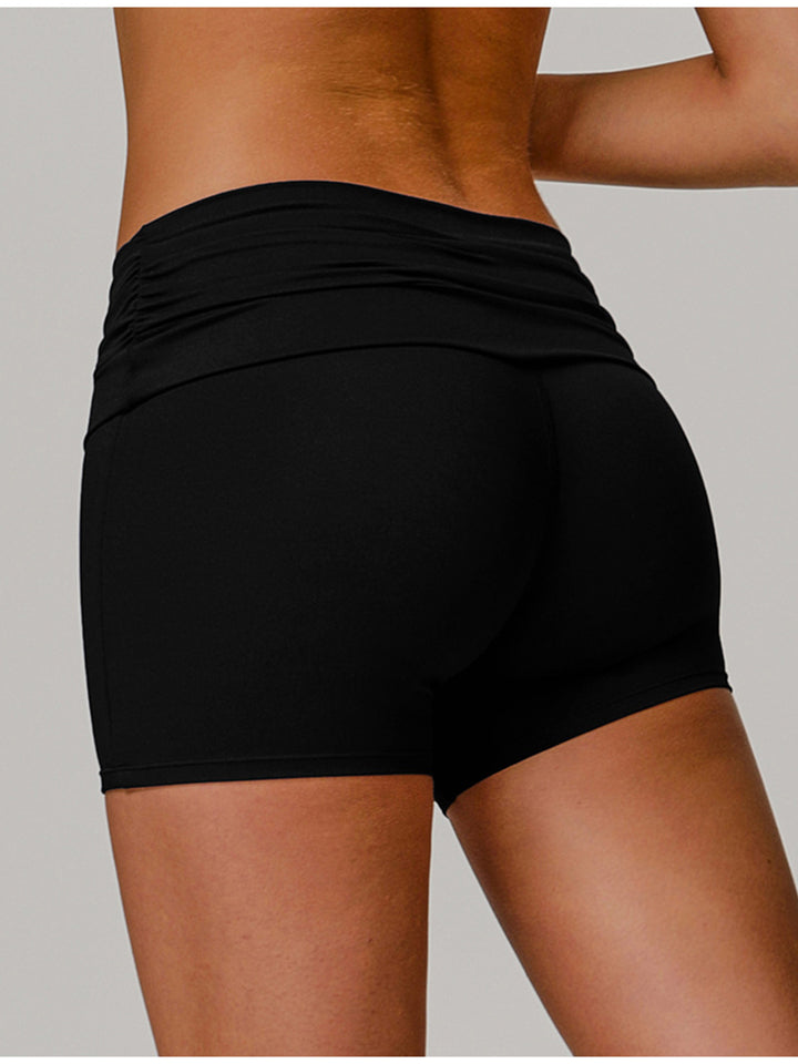 Cloud-Like Folded Waist Sports Shorts