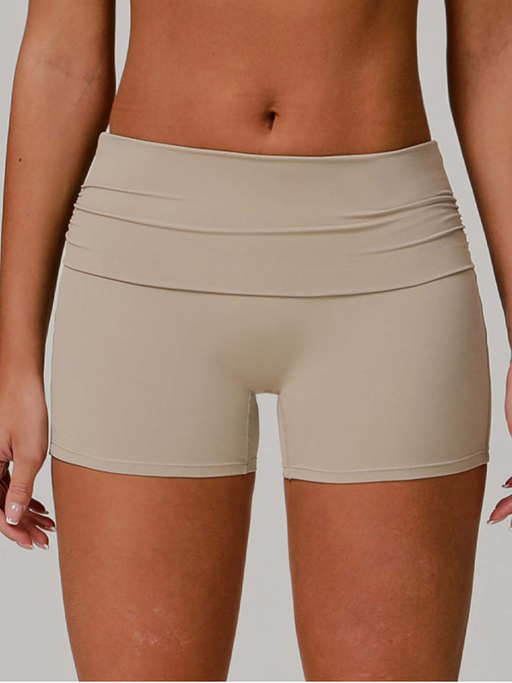 Cloud-Like Folded Waist Sports Shorts