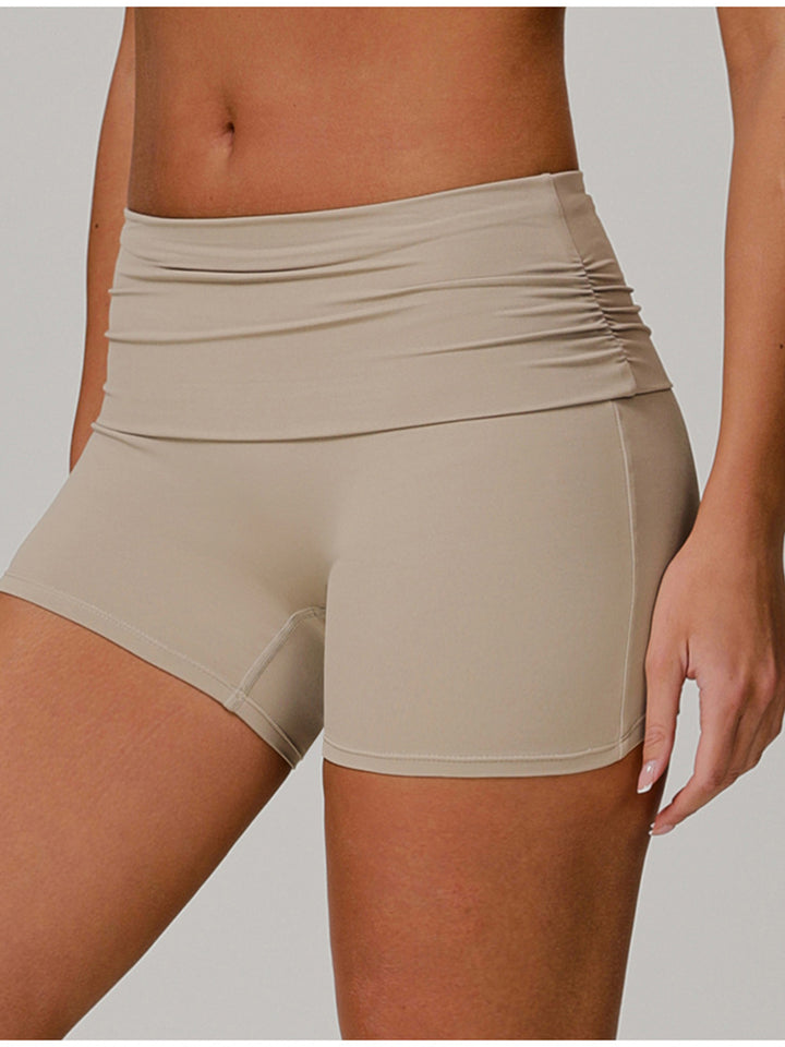 Cloud-Like Folded Waist Sports Shorts