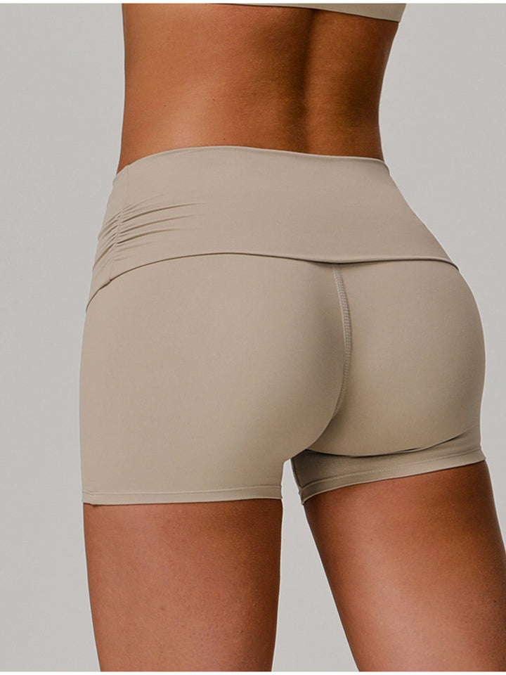Cloud-Like Folded Waist Sports Shorts