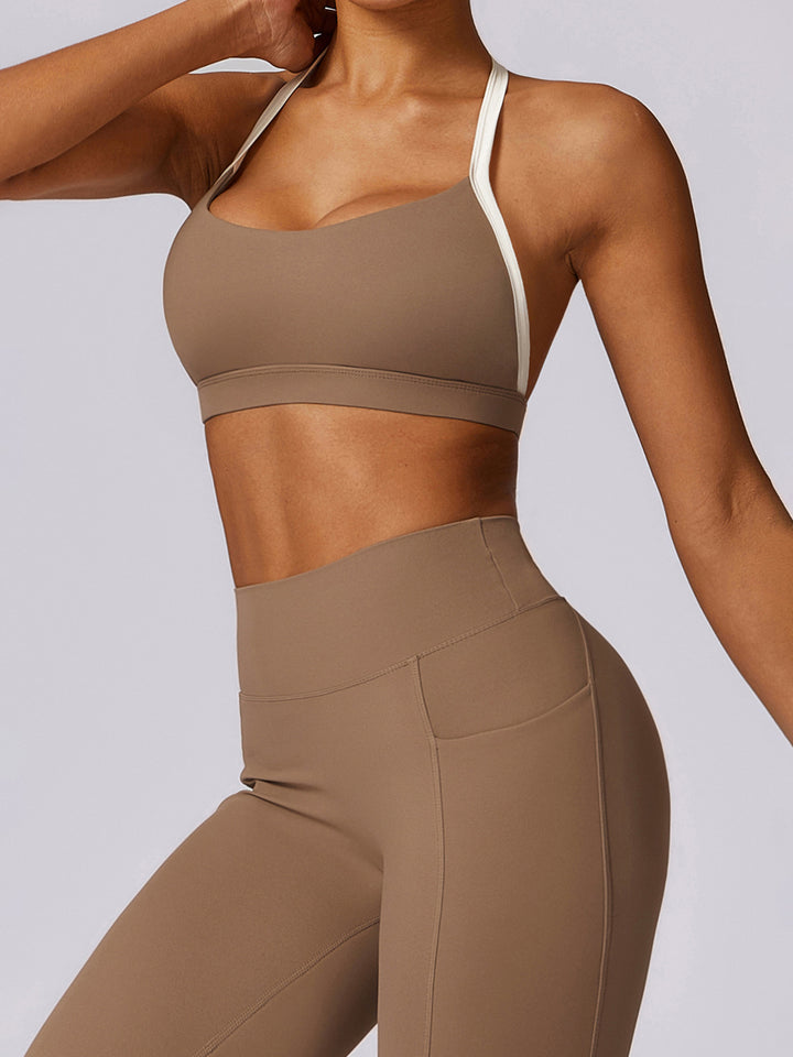 Cloud Halter Open Back Sports Bras
