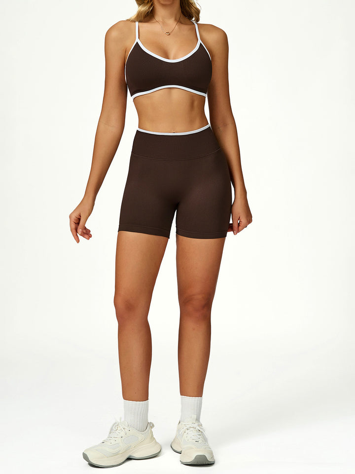 Contrast Edge Seamless Sports Shorts