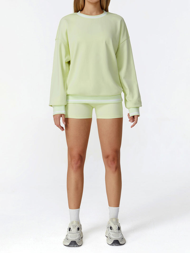 Contrast Thread Crew Neck Long Sleeve