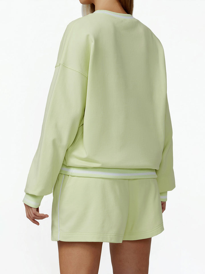 Contrast Thread Crew Neck Long Sleeve