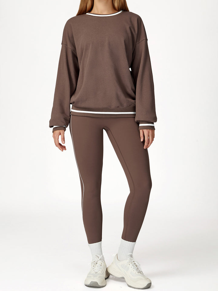 Contrast Thread Crew Neck Long Sleeve