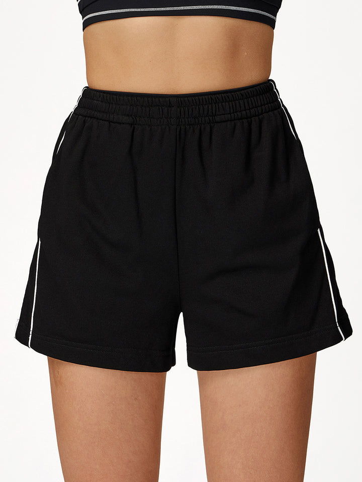 Contrast Webbing Loose Fit Sports Short