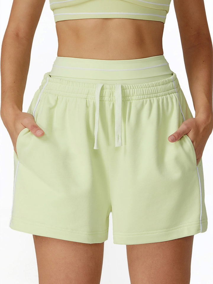 Contrast Webbing Loose Fit Sports Short