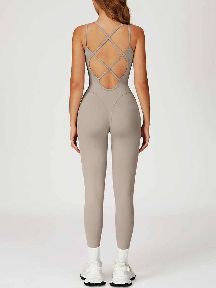 Cross-Back Nude Bodysuit