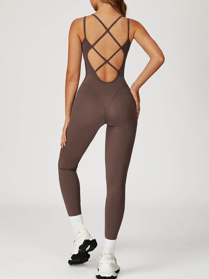 Cross-Back Nude Bodysuit