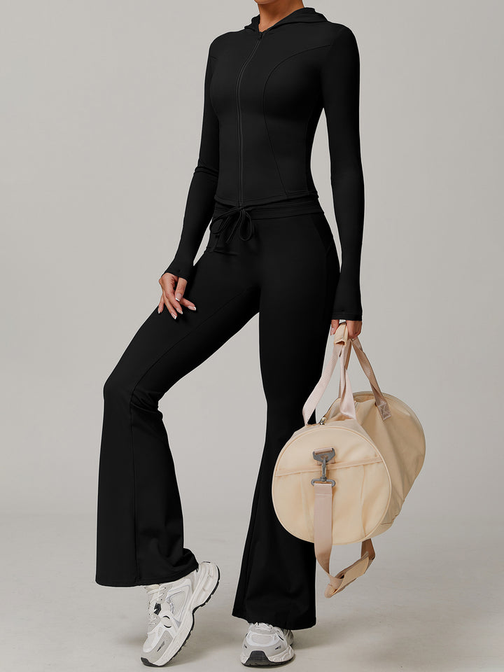 Cross-Waist Flared Sports Bottoms