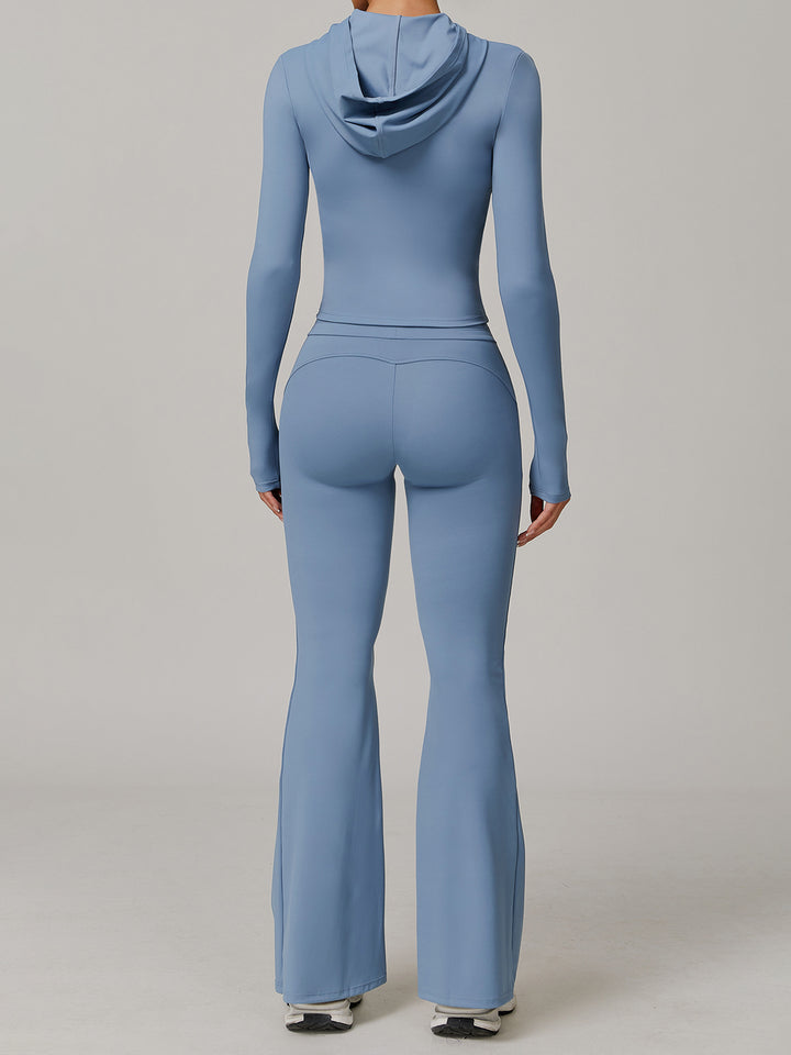 Cross-Waist Flared Sports Bottoms