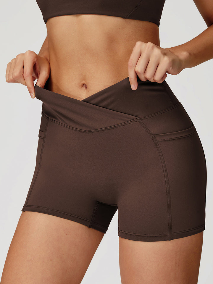 Cross-Waist Pocket Sports Shorts