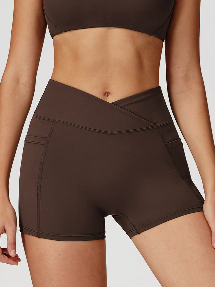 Cross-Waist Pocket Sports Shorts
