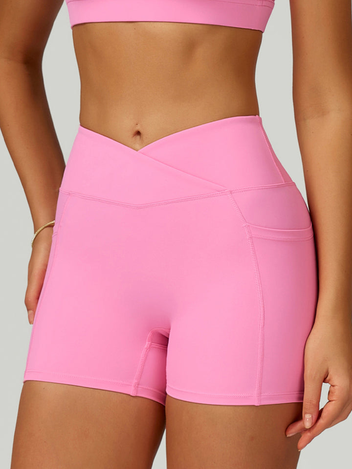 Cross-Waist Pocket Sports Shorts