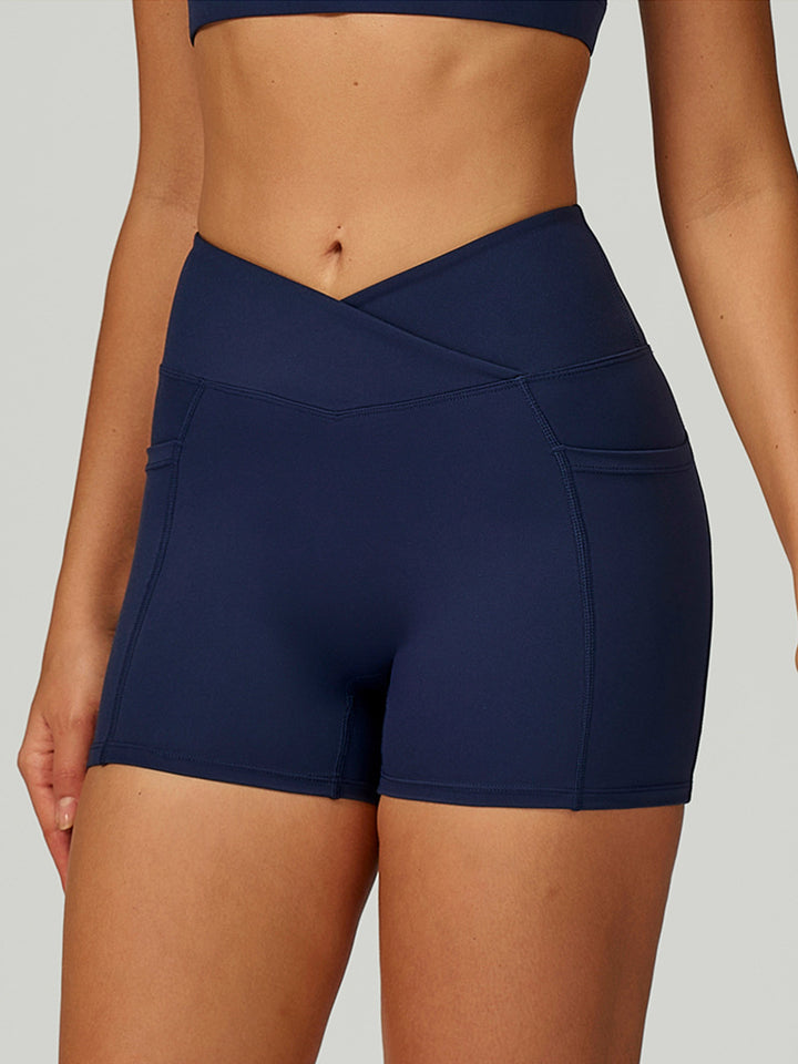 Cross-Waist Pocket Sports Shorts