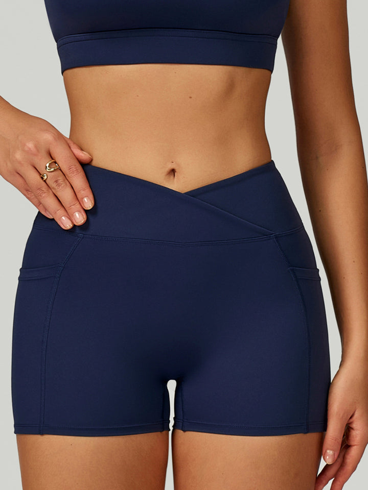 Cross-Waist Pocket Sports Shorts