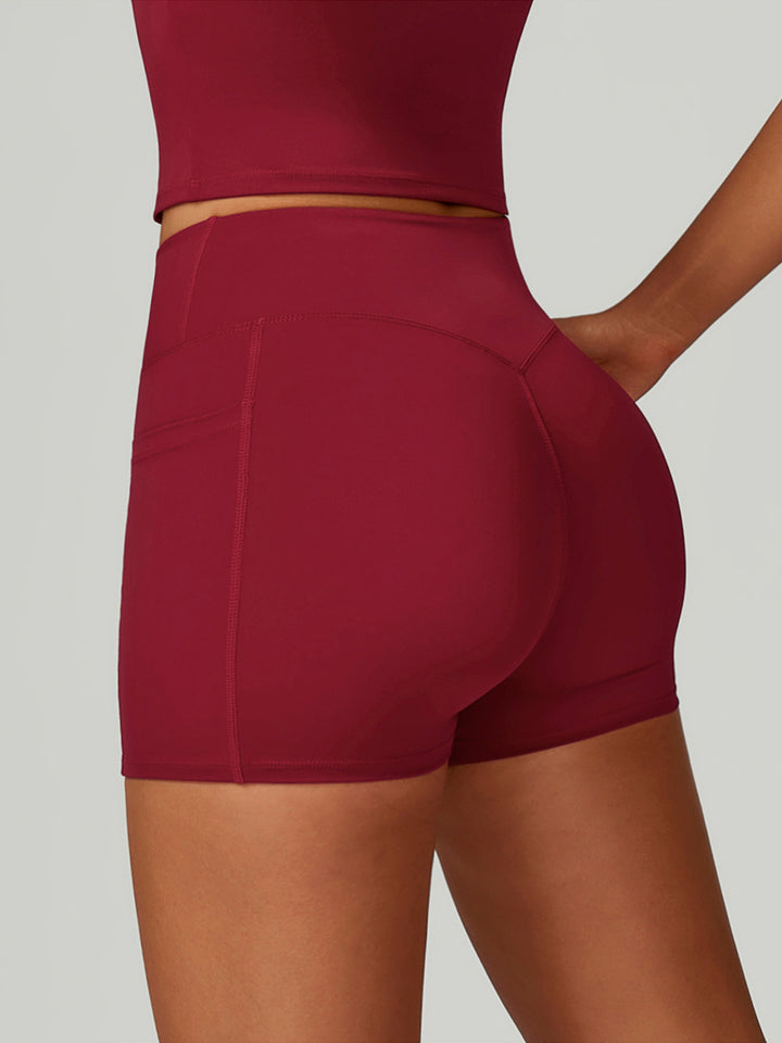Cross-Waist Pocket Sports Shorts