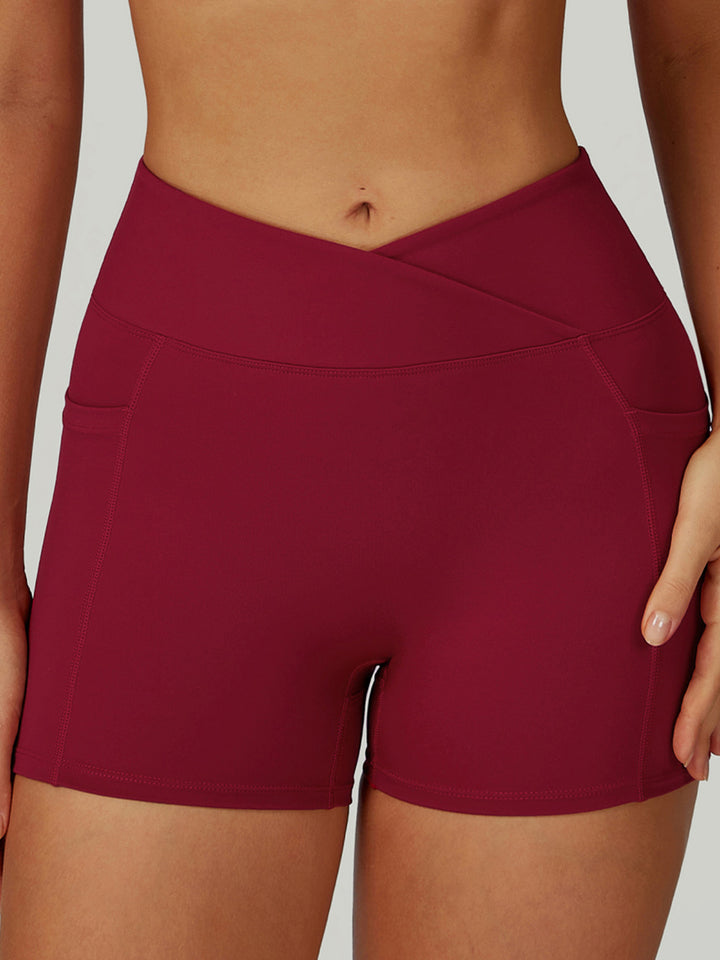 Cross-Waist Pocket Sports Shorts