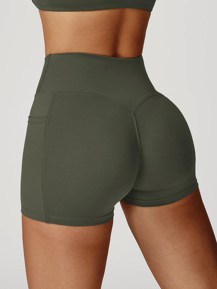 Cross-Waist Pocket Sports Shorts