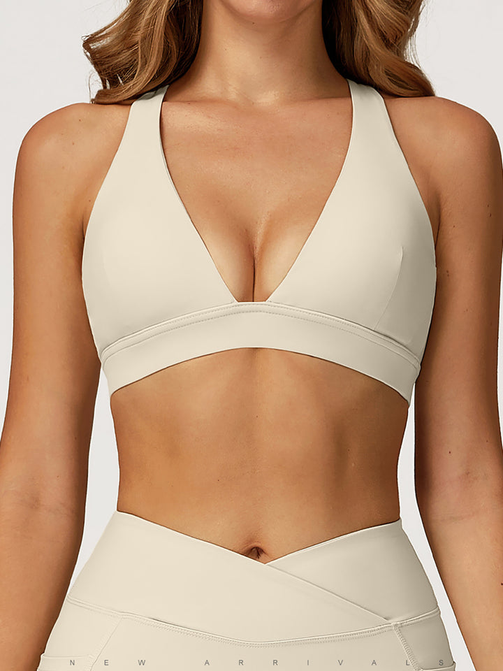 Deep V Cross-Back Sports Bra