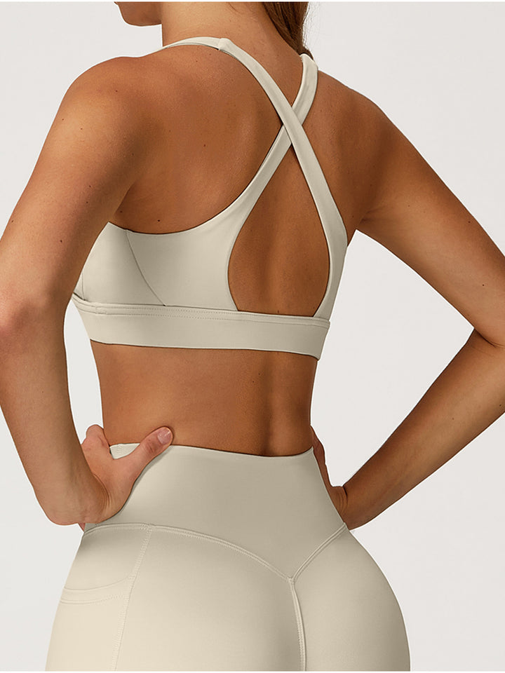 Deep V Cross-Back Sports Bra