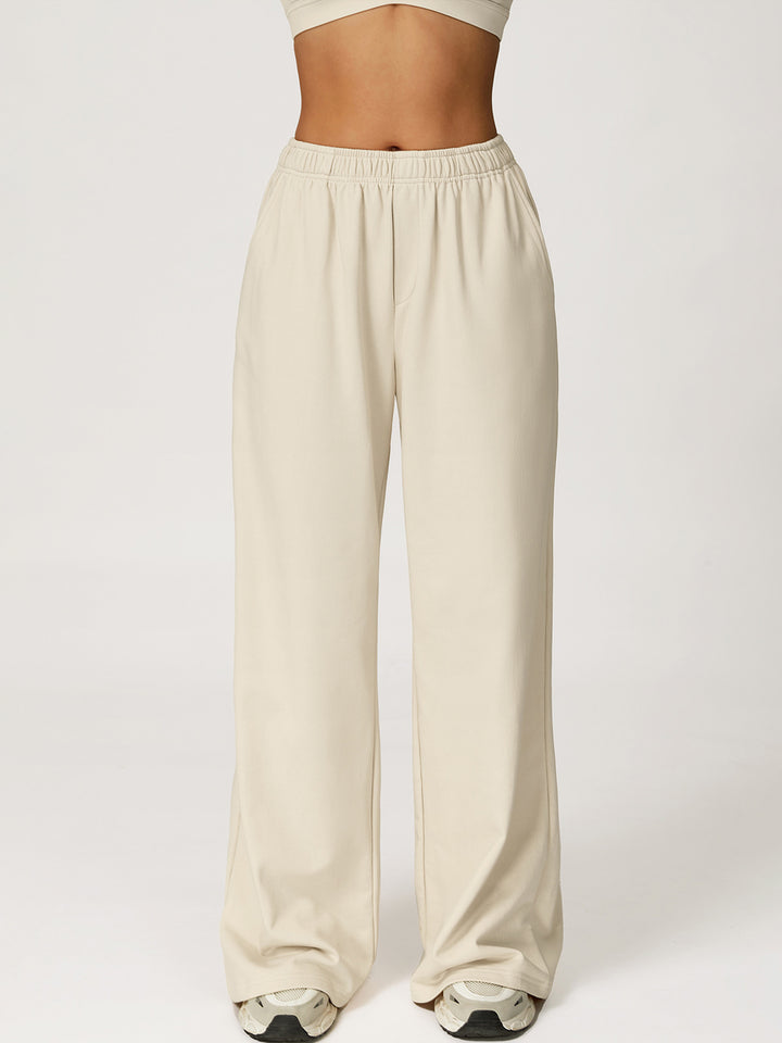 Drapey Wide-Leg Sports Pants