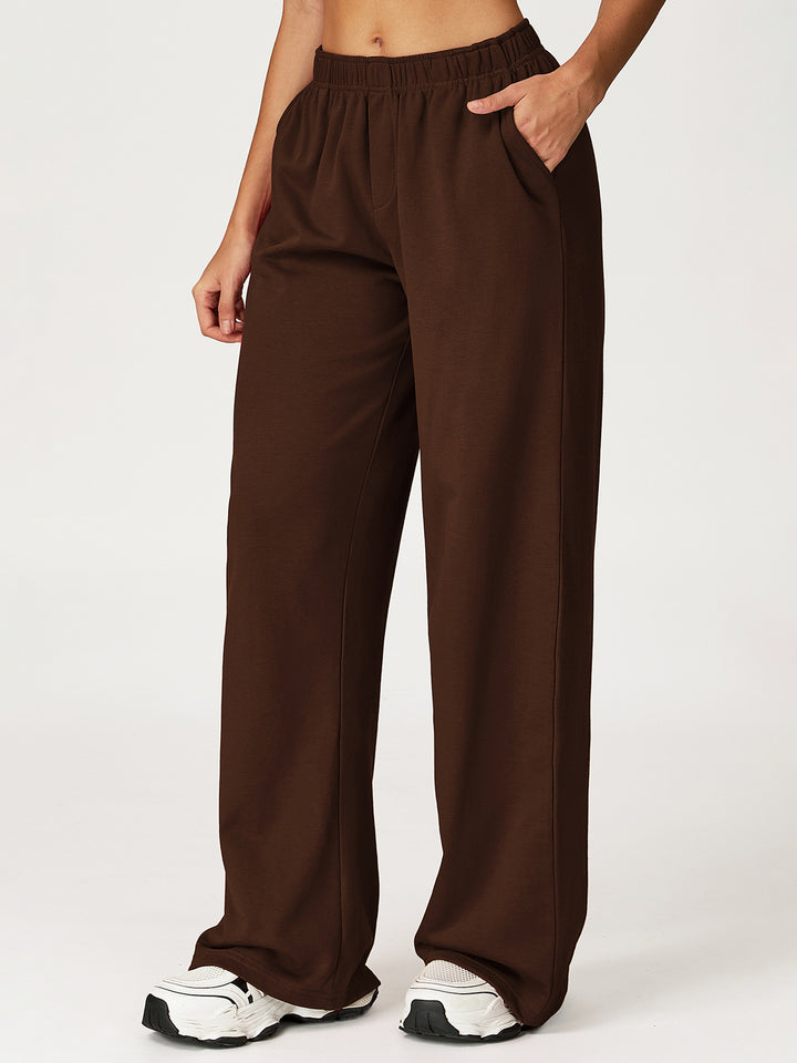 Drapey Wide-Leg Sports Pants