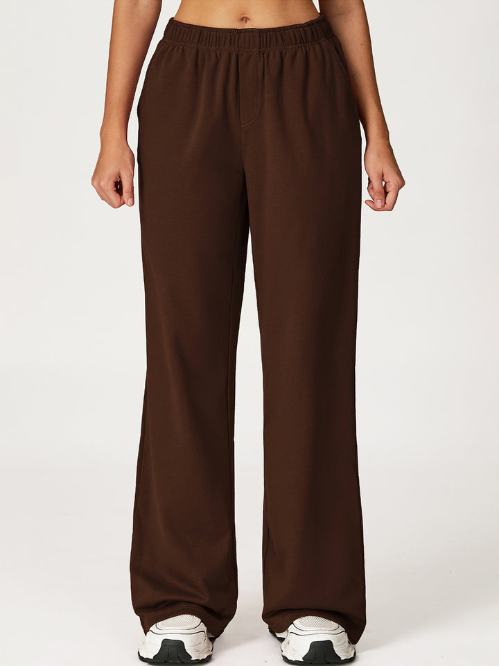 Drapey Wide-Leg Sports Pants