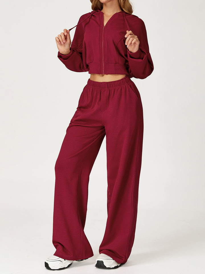 Drapey Wide-Leg Sports Pants