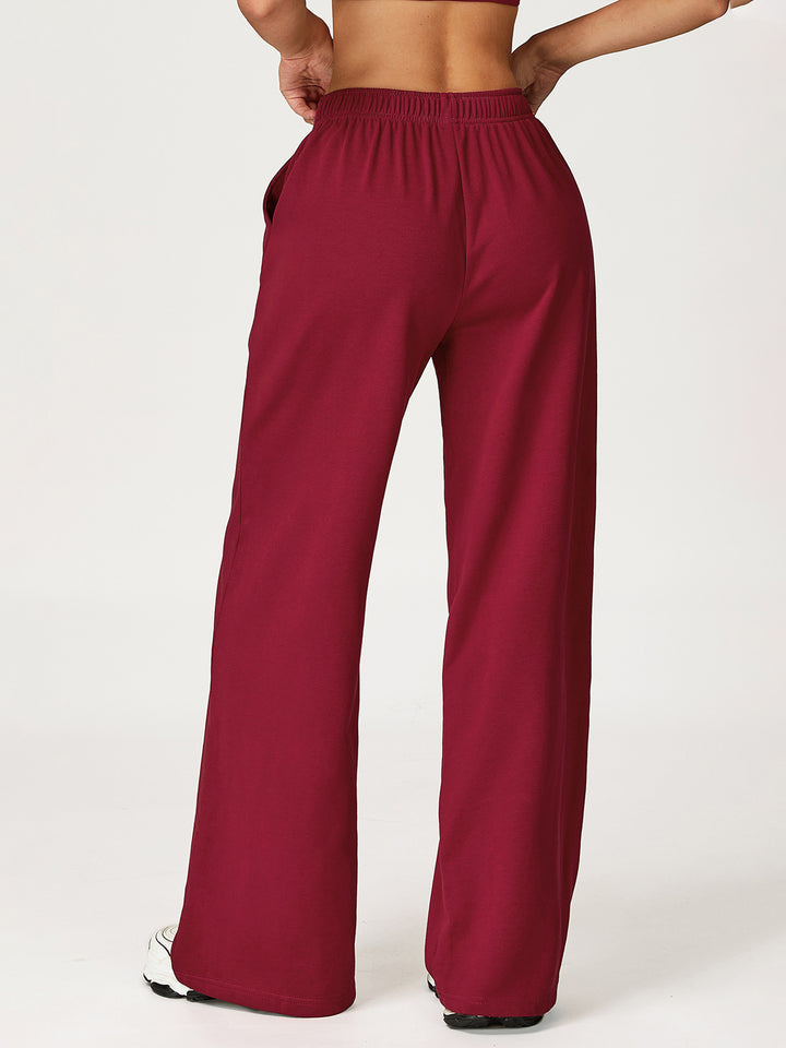 Drapey Wide-Leg Sports Pants
