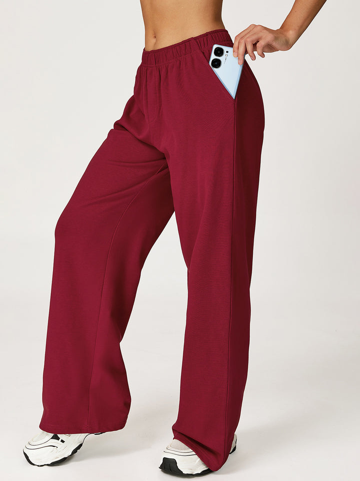 Drapey Wide-Leg Sports Pants