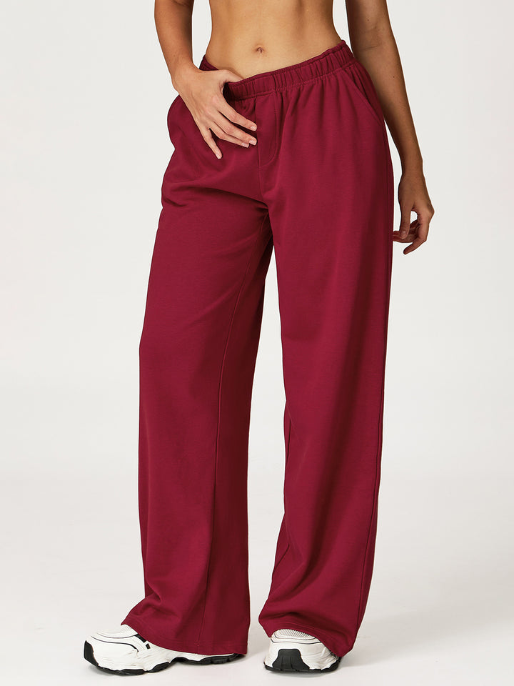 Drapey Wide-Leg Sports Pants