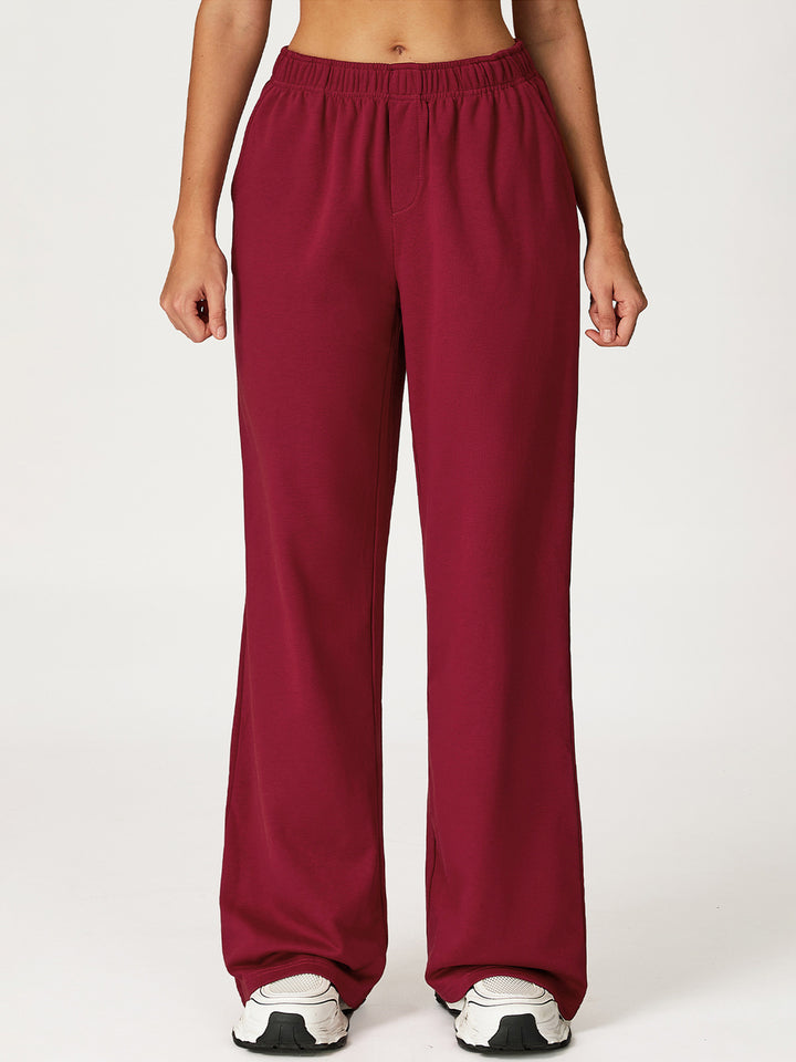 Drapey Wide-Leg Sports Pants