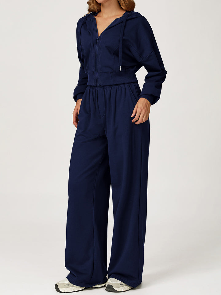 Drapey Wide-Leg Sports Pants