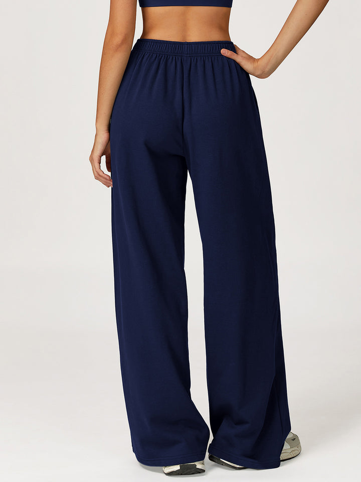Drapey Wide-Leg Sports Pants