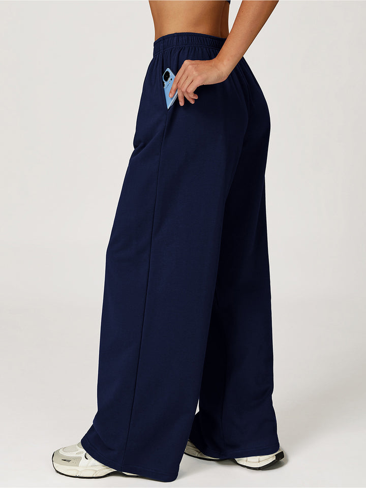Drapey Wide-Leg Sports Pants