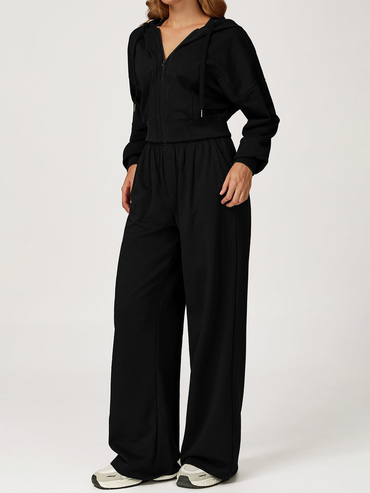 Drapey Wide-Leg Sports Pants