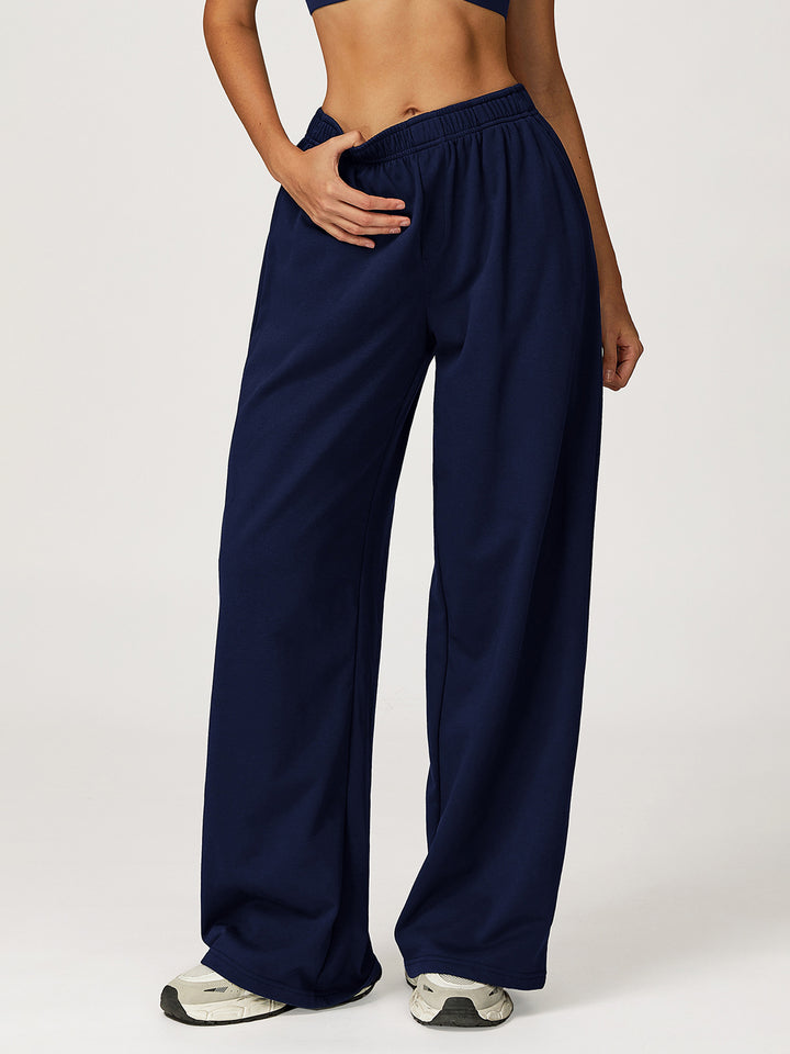 Drapey Wide-Leg Sports Pants