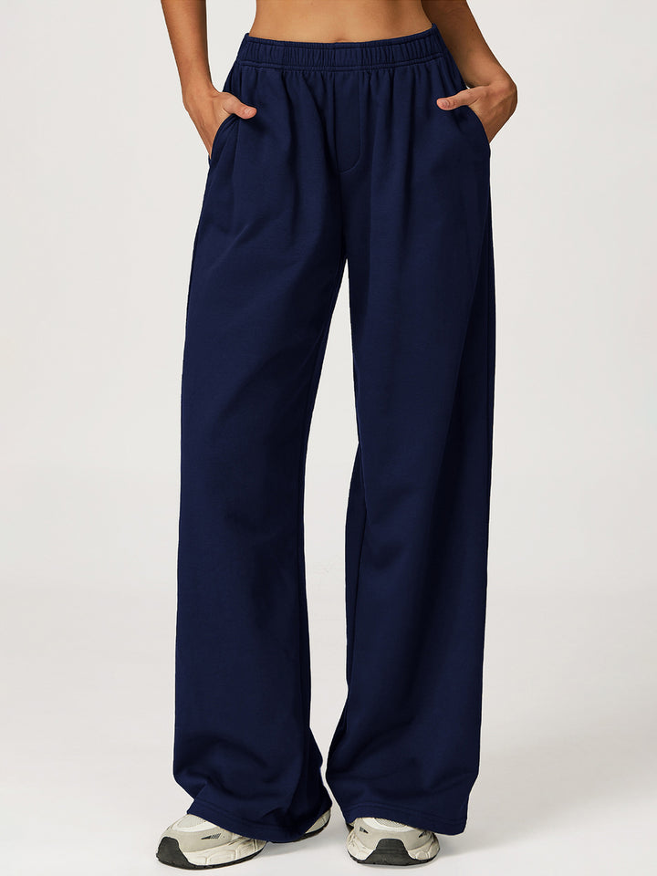Drapey Wide-Leg Sports Pants