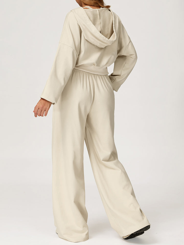 Drapey Wide-Leg Sports Pants