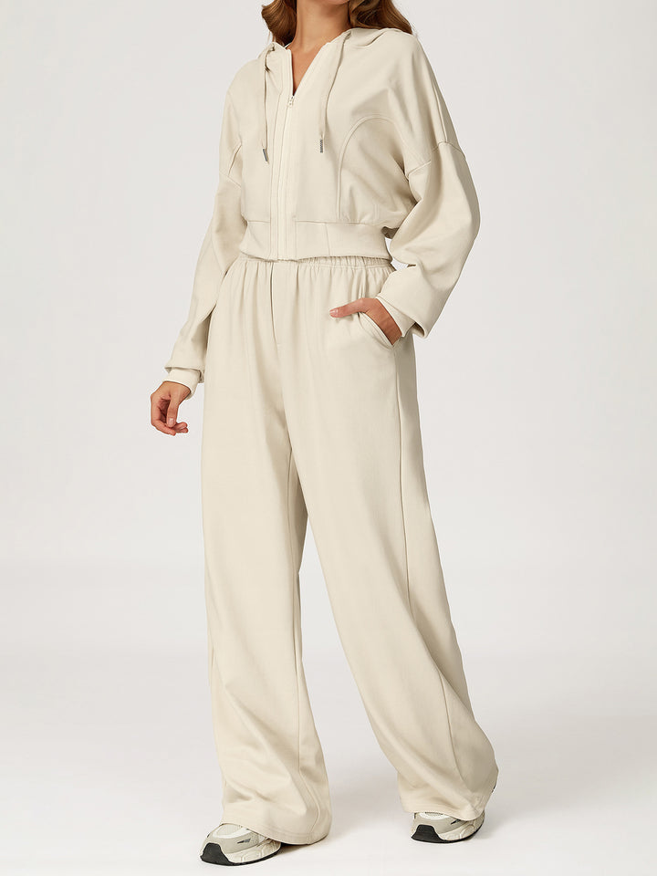 Drapey Wide-Leg Sports Pants